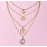 Butterfly Angel Wing Rose Flower Crystal Pendant Necklace Set (NEW)