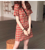 Plaid Tailored Mini Dress (NEW)