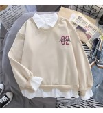Seoul Highschool Sweater One piece Oversize Top (new) - Cream XL