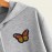  Skater Jacket Hoodie Butterfly Embroidery Crop (new)